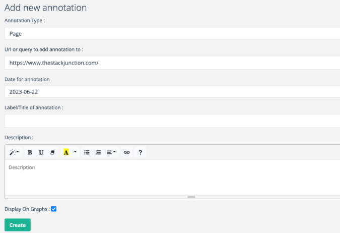Creating a new annotation