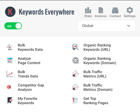 Keywords Everywhere extension features.