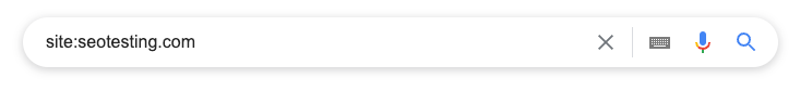 Using Google site operator to know if the site is indexed.