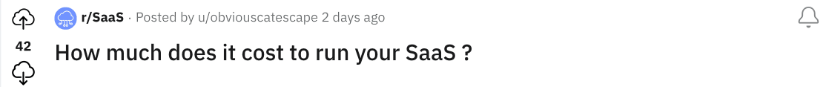 Post on subreddit r/saas.