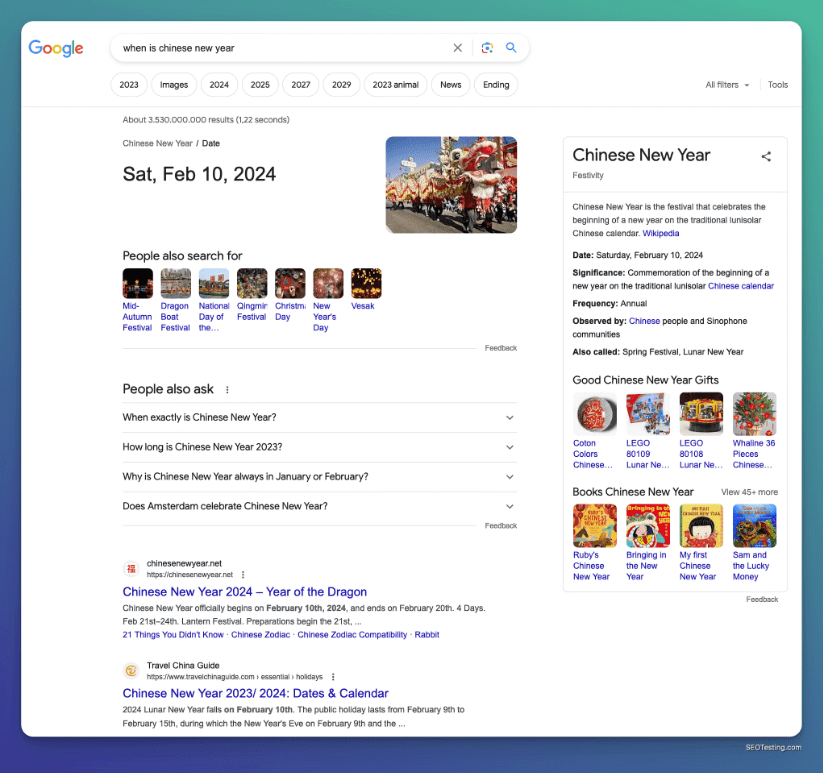 Google SERP for a informational query.