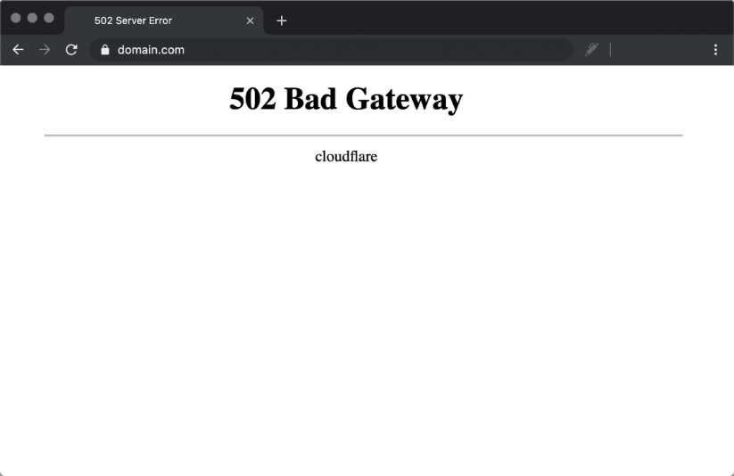 HTTP 502 error example.