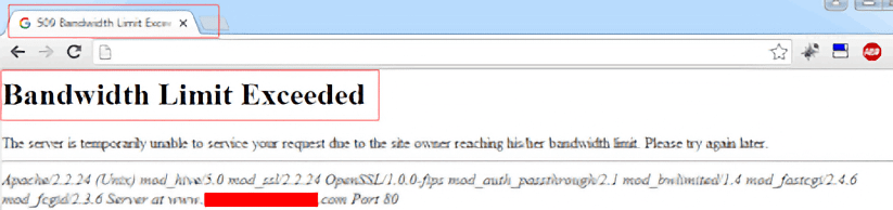 HTTP 509 error example.