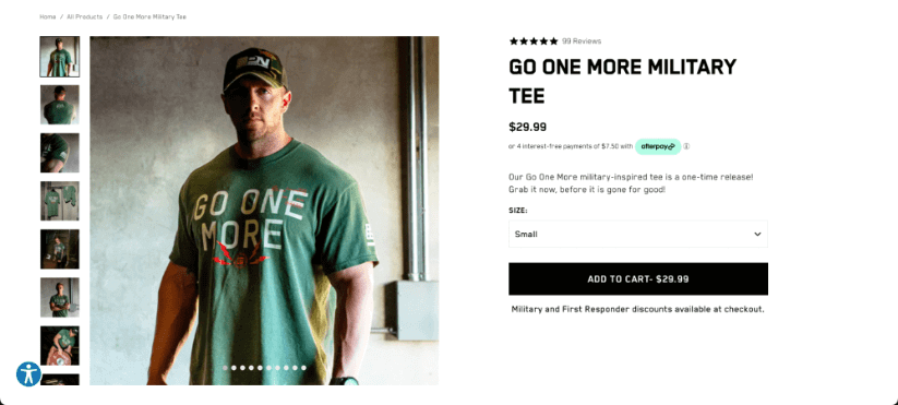 Go One More T-Shirt  Bare Performance Nutrition