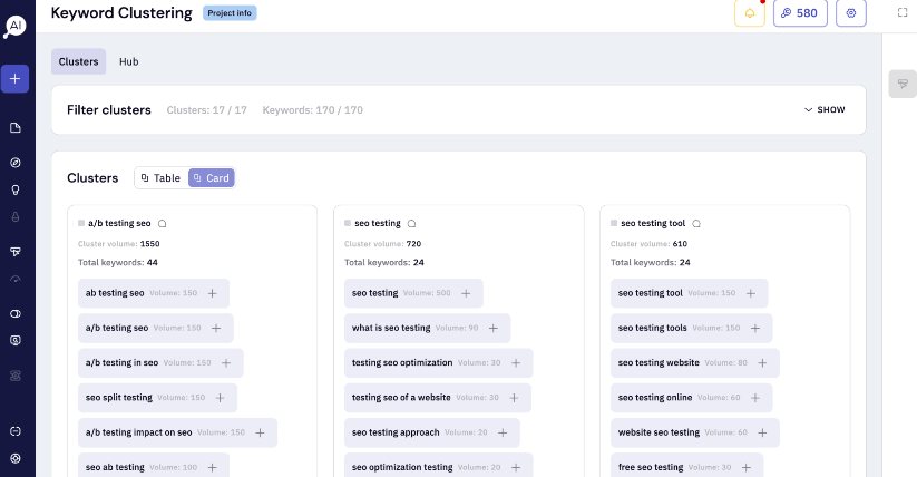 Keyword Clustering on Keyword Insights website.