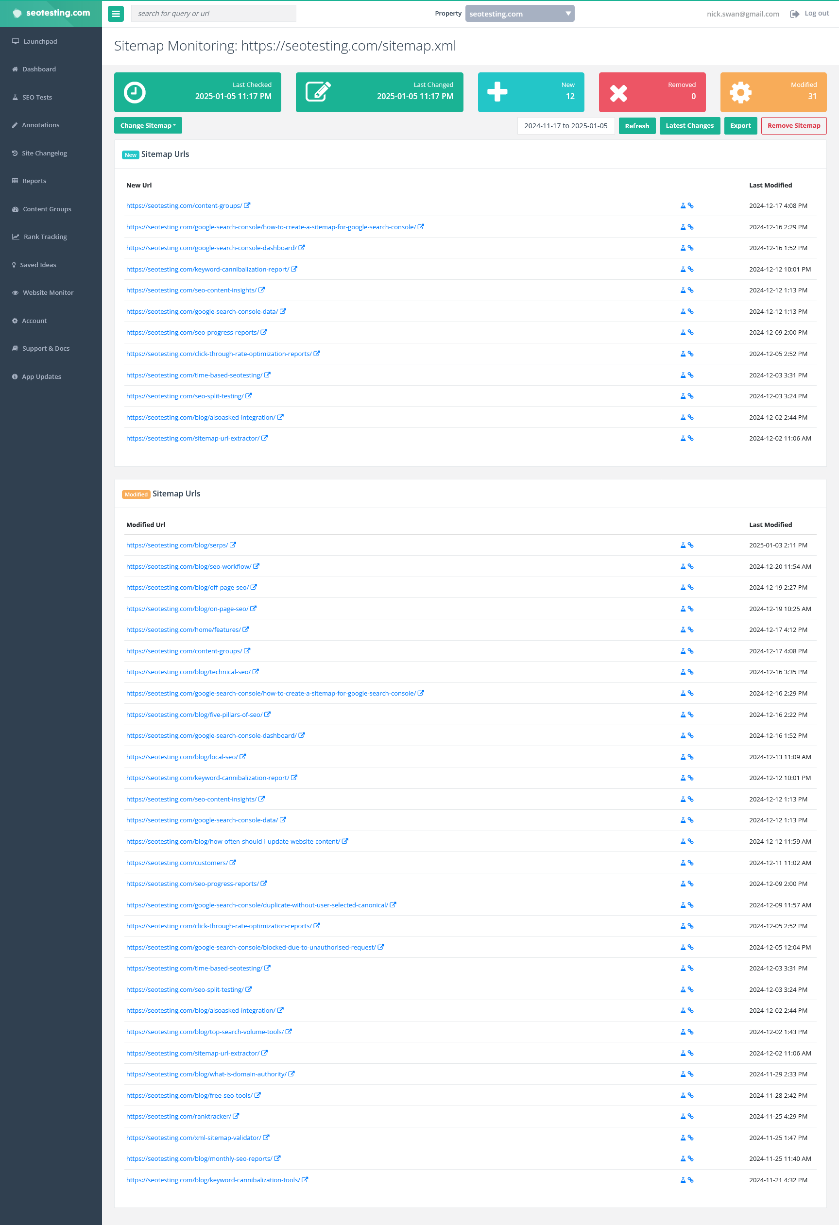 Key features of Sitemap Monitor