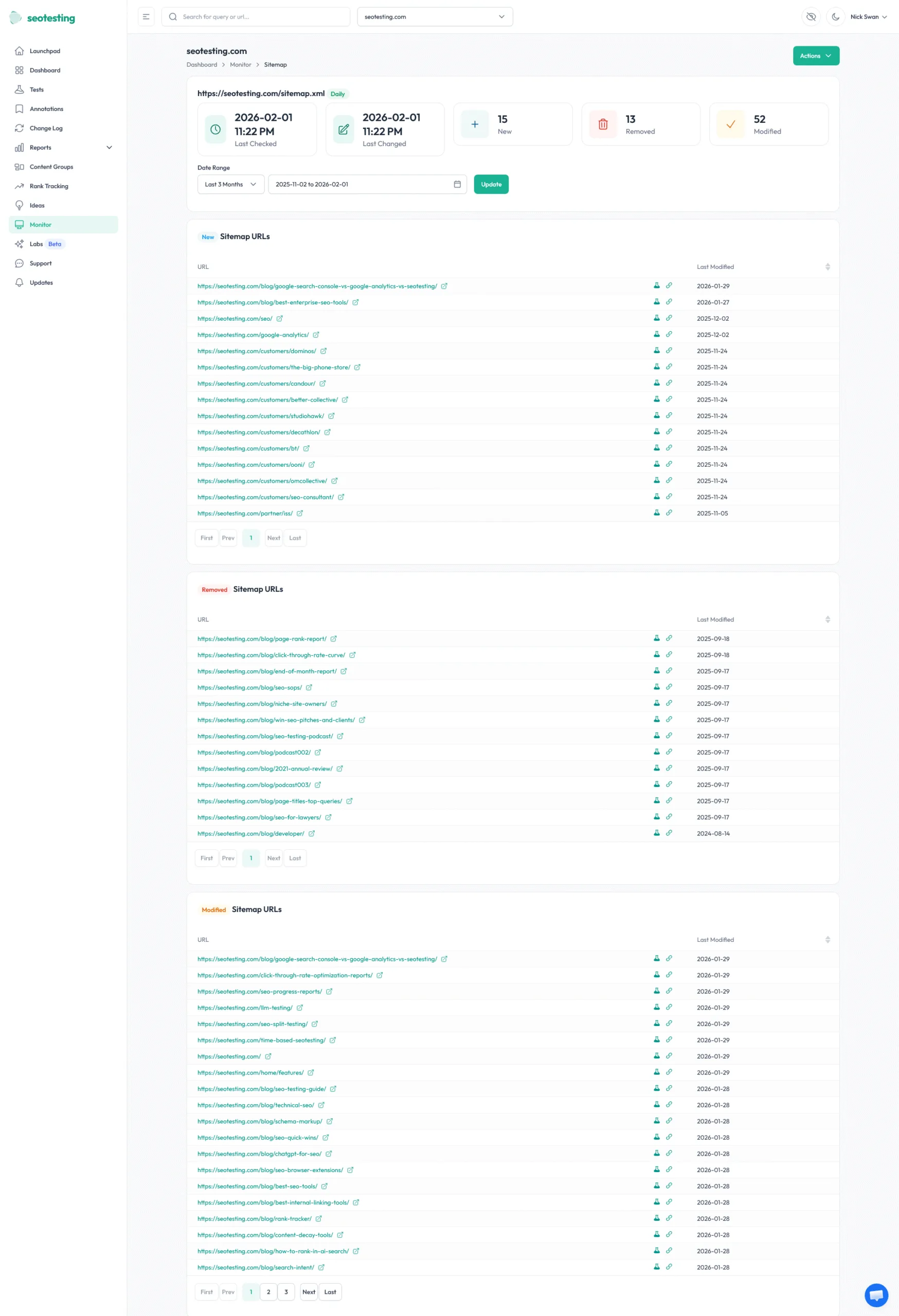 Key features of Sitemap Monitor