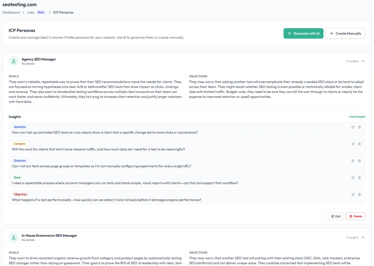 Evaluate Pages Against Your Customer Profiles